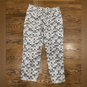 Mens XL pajama pants soft light weight black white chec